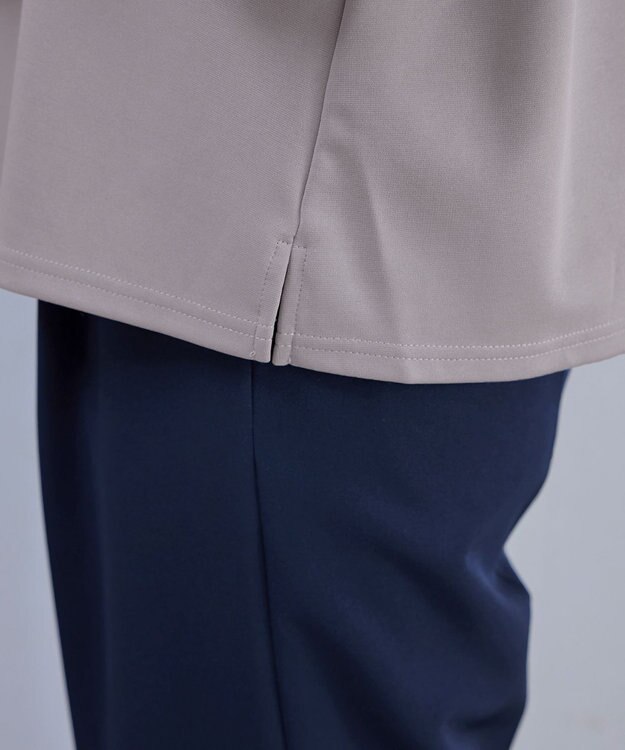 Tiaclasse 【洗える】リボン袖ポンチトップス グレージュ