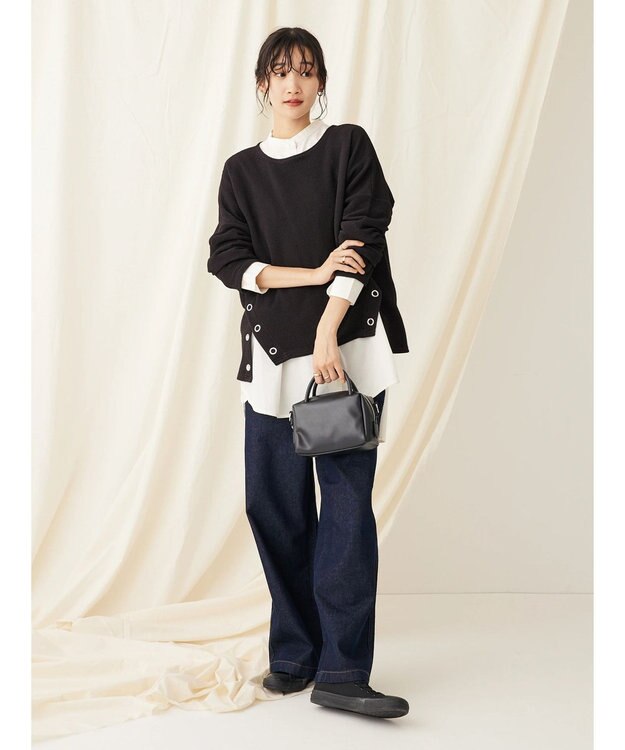 CRAFT STANDARD BOUTIQUE サイドリングボタンプルオーバー Black