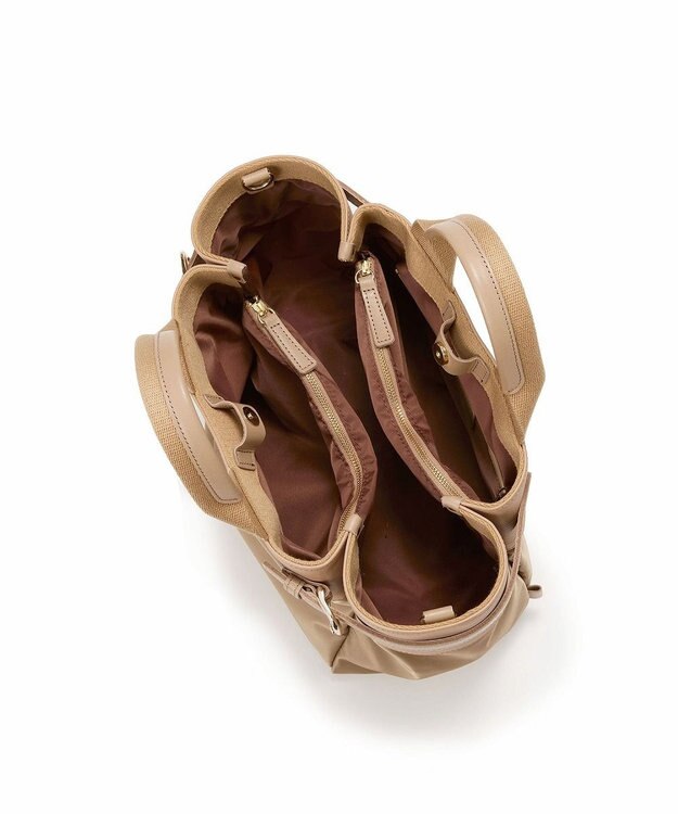 TOPKAPI 【Breath TOPKAPI】RIPPLE リプル ナイロン コンビ ベルト デザイン ミニ トートバッグ ベージュ