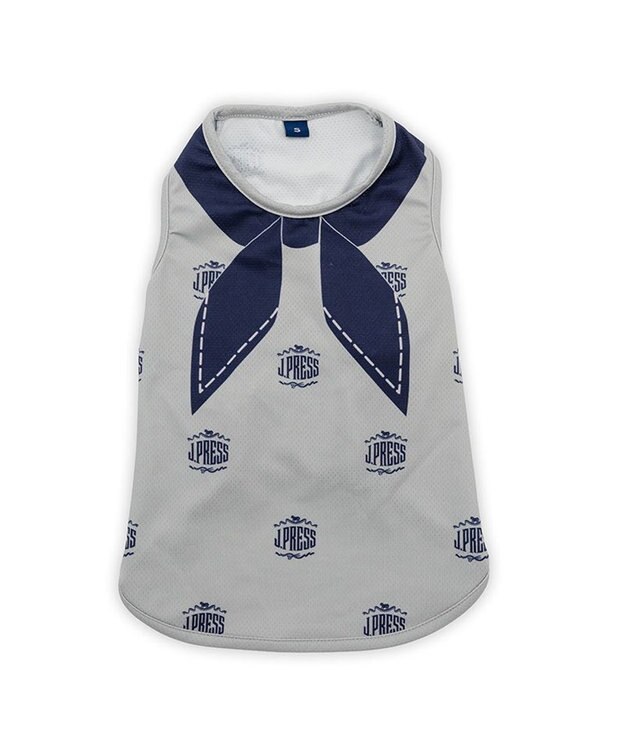 PET PARADISE J.PRESS エコメイド 総柄 タンクトップ 中型犬 大型犬 グレー×ネイビー