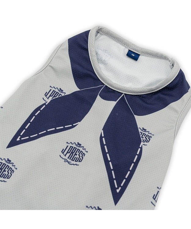 PET PARADISE J.PRESS エコメイド 総柄 タンクトップ 中型犬 大型犬 グレー×ネイビー