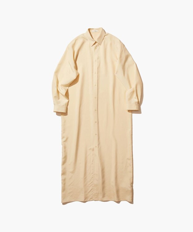 ATON SILK SUEDE | ボタンダウンシャツドレス YELLOW