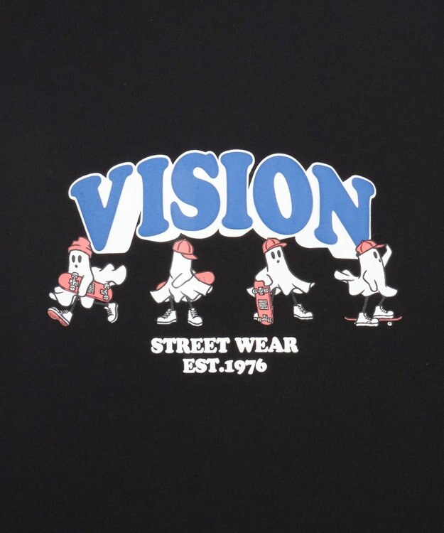 WEGO 【ユニセックス着用ITEM/MLサイズ展開】別注VISIONゴーストスケーターグラフィックT（SS） ブラック