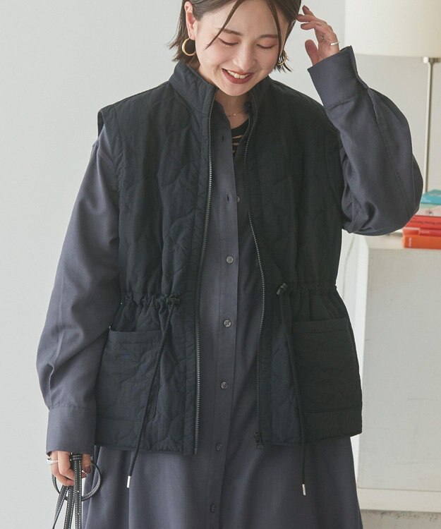 AMERICAN HOLIC ドロストキルティングベスト Black