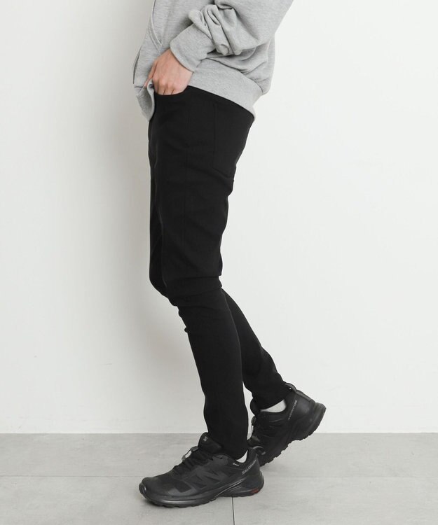 WEGO 【暖パン/SMLXLサイズ展開】裏起毛スキニーパンツ ブラック