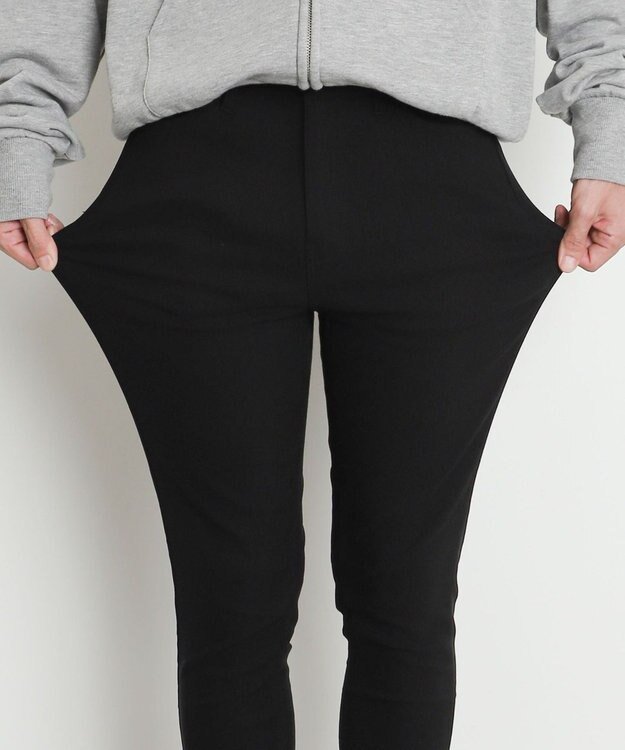 WEGO 【暖パン/SMLXLサイズ展開】裏起毛スキニーパンツ ブラック