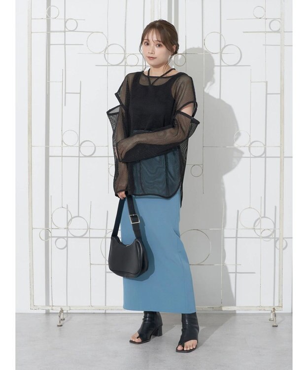 earth music&ecology ＳＥＴ２点メッシュプルオーバー＋タンクトップ Ivory