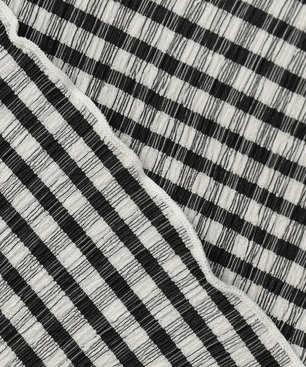 ANY KIDS シアー ギンガム 七分袖 Tシャツ ブラック