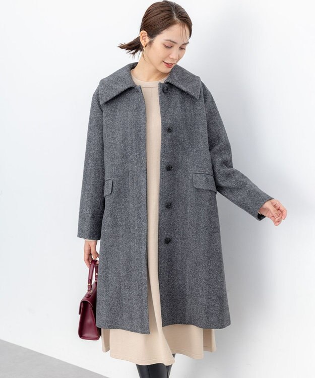組曲 ウールモッサステンカラー コート モノトーン系8