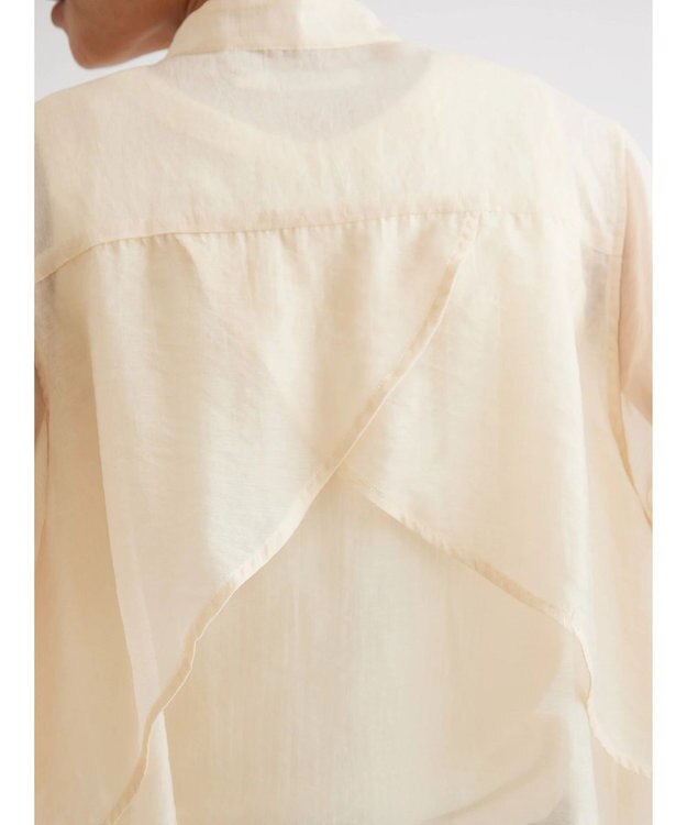 AMERICAN HOLIC シアーバックフレアＷポケットシャツチュニック Ivory