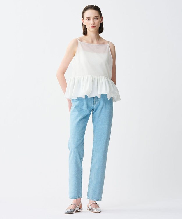 uncrave シアー オーガンジー ペプラム トップス オフ