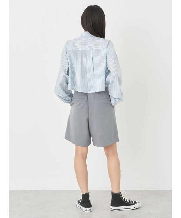 earth music&ecology ドロストヘムショートシャツ Stripe