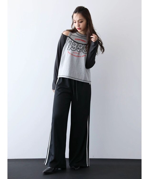 Green Parks ＥＧＯＩＳＴ　ライン入りカットパンツ Black