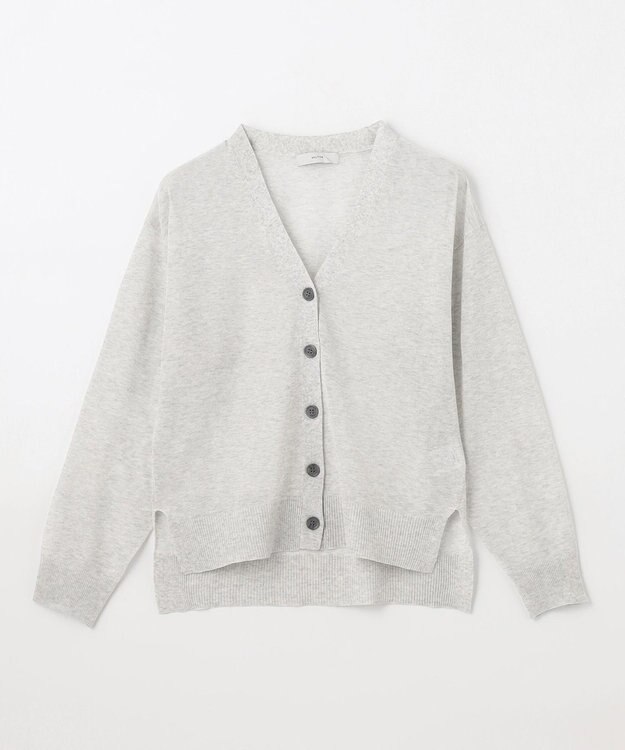 ANY L 【洗濯機可/接触冷感/アンチピリング】シアーニットVネックカーディガン トップグレー