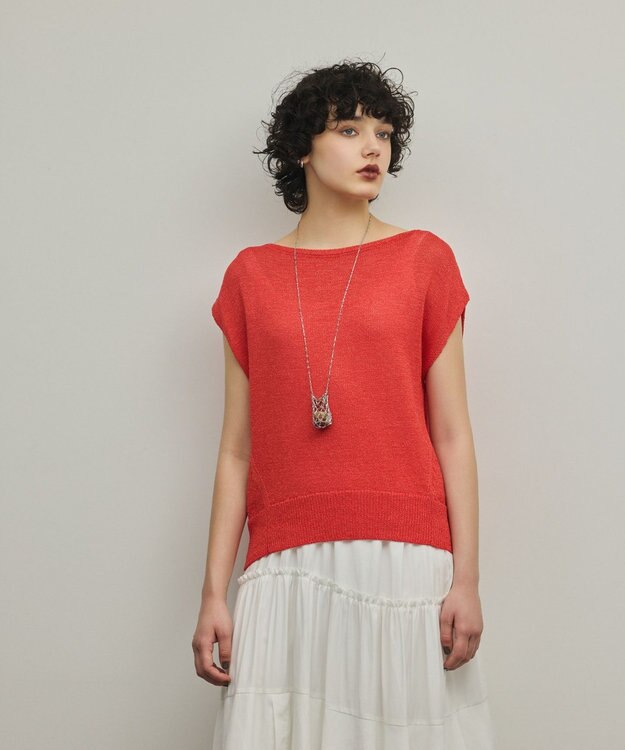 GRACE CONTINENTAL ドルマンルーズニットトップ レッド