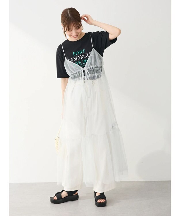 Green Parks ２ｗａｙ　レイヤードラメワンピース Light Gray