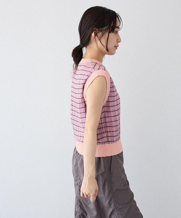 CRAFT STANDARD BOUTIQUE リンクスチェックニットベスト Purple