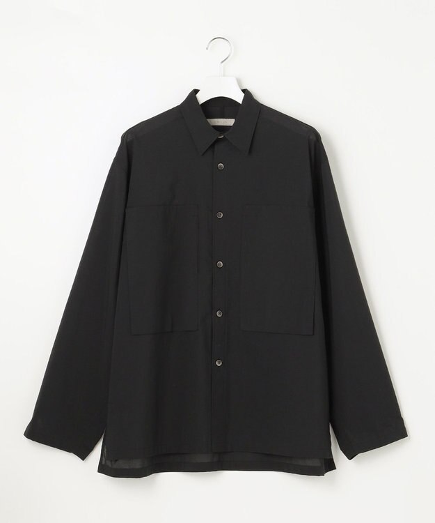 UNFILO MENS 【撥水】 コットンシャツ ブラック