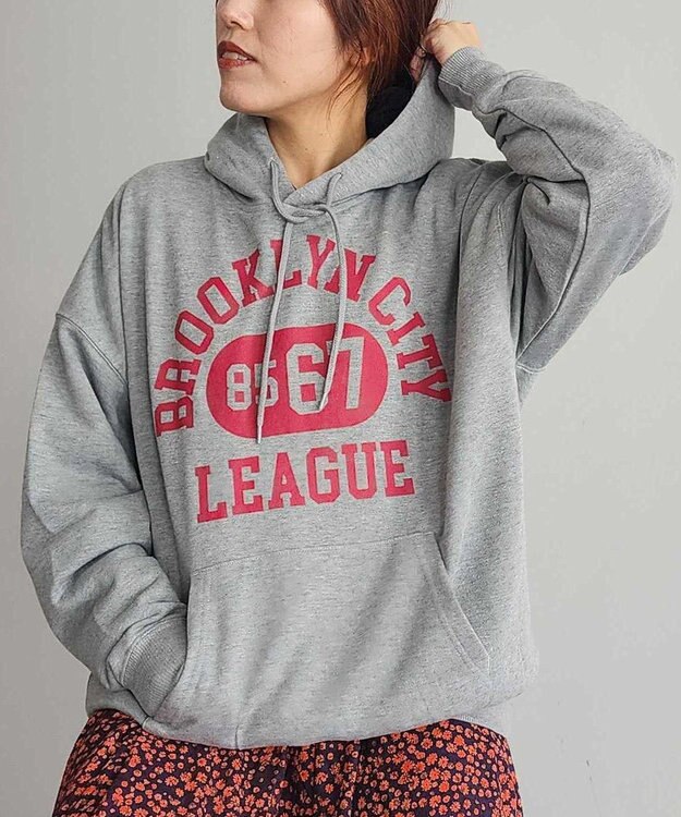 CRAFT STANDARD BOUTIQUE 【ユニセックス】裏毛プリントパーカー Gray Mixture