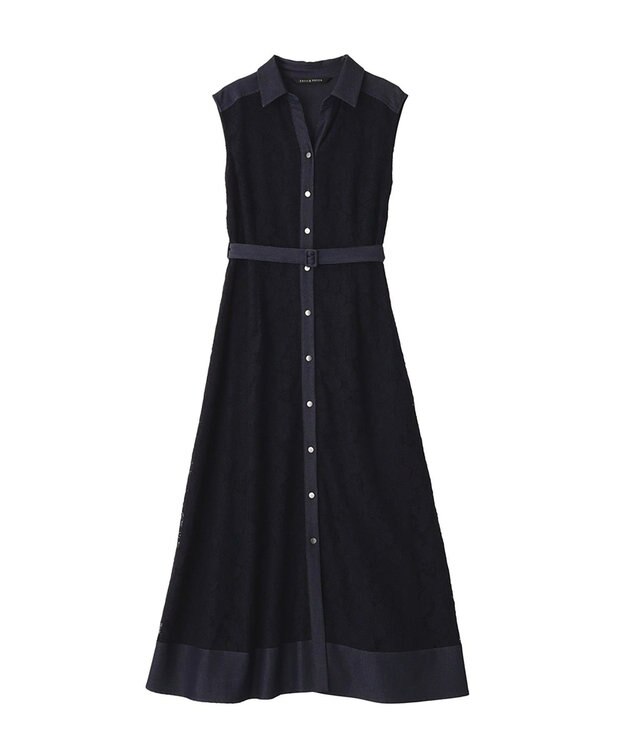 YECCA VECCA レース切替ジレワンピース Navy
