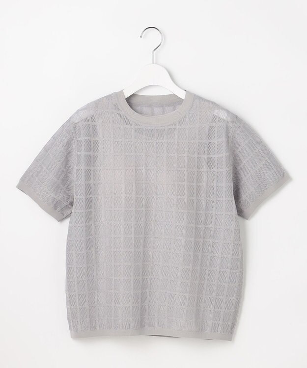 自由区 L 【ワコールコラボ・2点SET】シアーチェックニット プルオーバー グレー