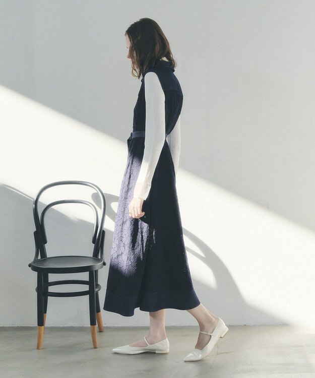 YECCA VECCA レース切替ジレワンピース Navy