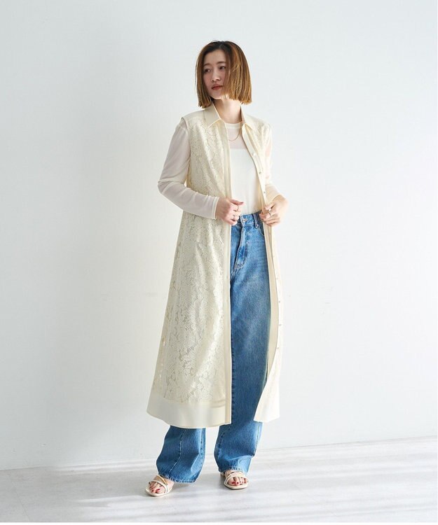 YECCA VECCA レース切替ジレワンピース Ivory