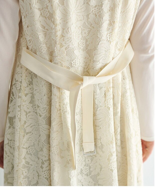 YECCA VECCA レース切替ジレワンピース Ivory
