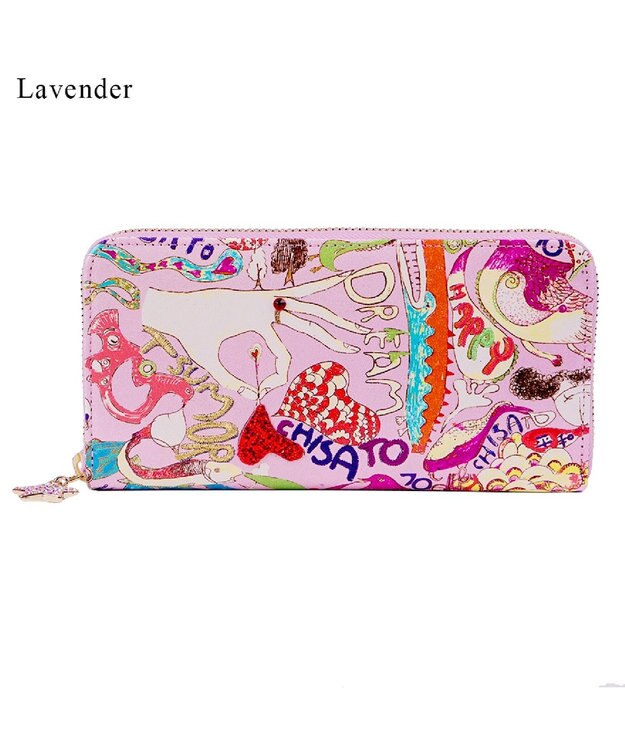 tsumori chisato CARRY ハッピースタッフ　ラウンドファスナー長財布 ラベンダー