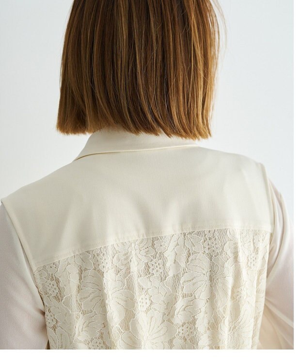 YECCA VECCA レース切替ジレワンピース Ivory
