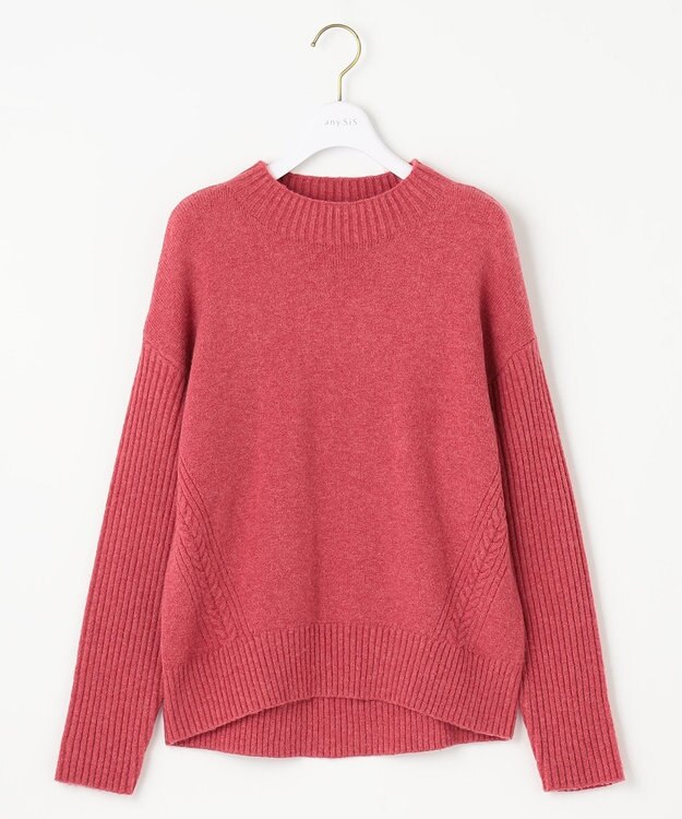ANY SIS 【洗える】サイドケーブルアンゴラブレンド ニット ベリーピンク