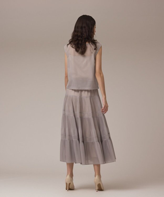 GRACE CONTINENTAL プリーツティアードスカート ベージュ