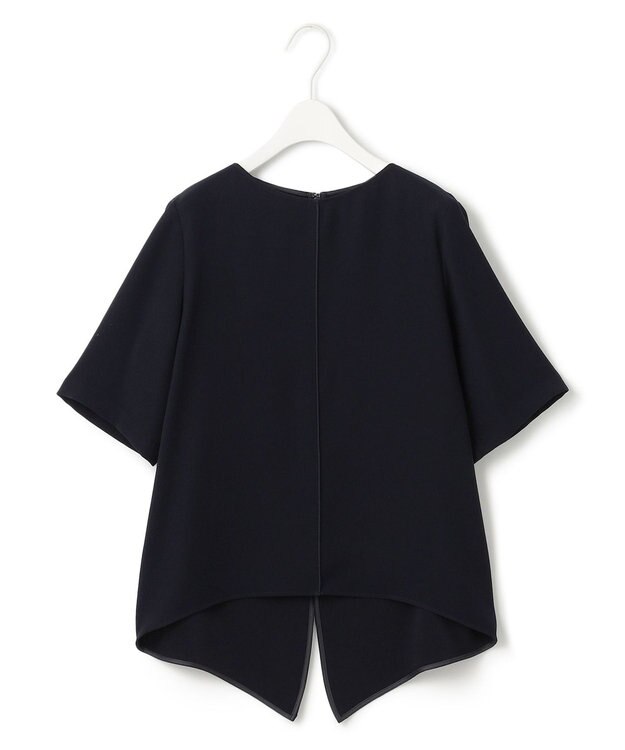 ICB 【UVカット・防シワ・洗える】ライトダブルクロス Tブラウス ネイビー系