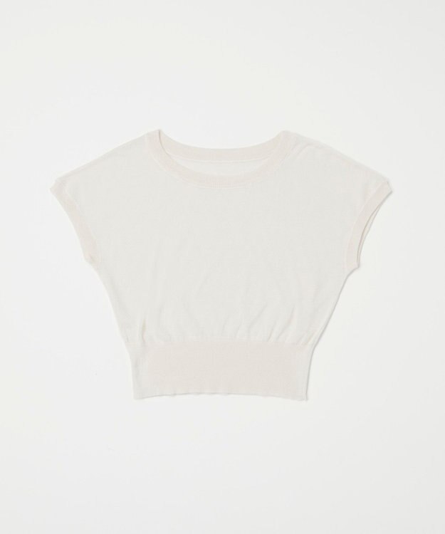 TOQUE 25SS新作〈大草直子さんアドバイザー〉シルク×コットンニットフレンチスリーブ ホワイト