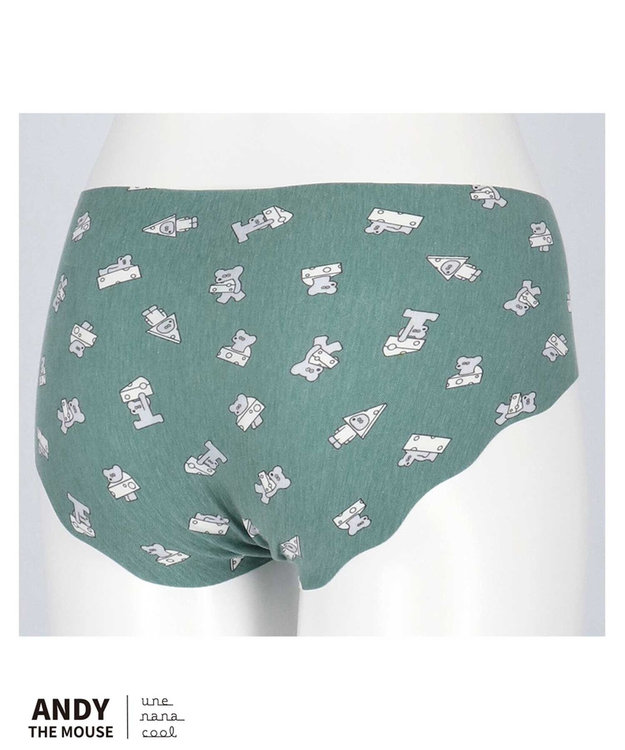 une nana cool MADE WITH ねずみのANDY【綿混】フラット仕上げショーツ GR