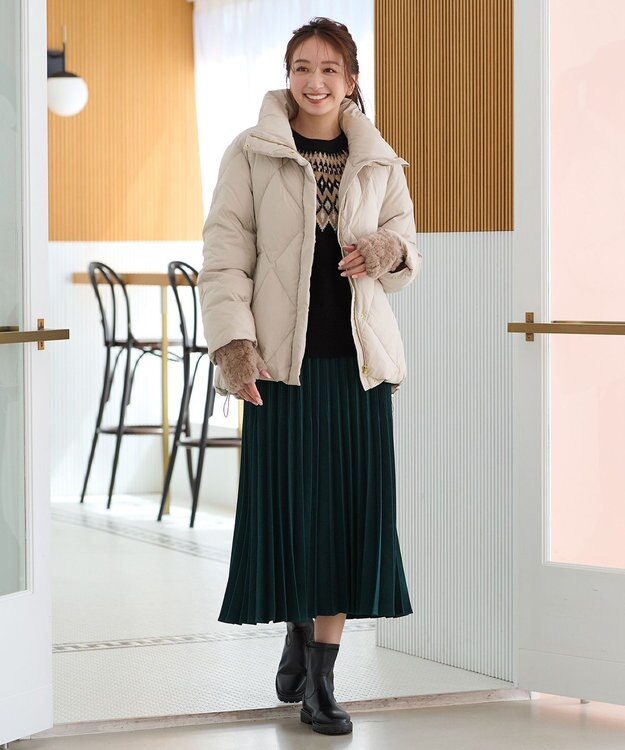 ANY L 【洗濯機可/撥水】ダイヤステッチキルトダウン エクリュ