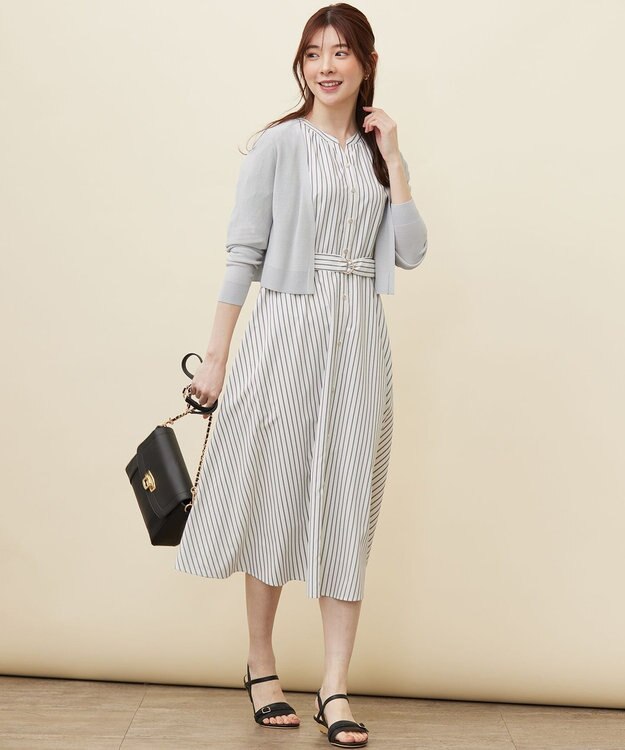 ANY SIS 【接触冷感・UVケア】ショートレングス畔 カーディガン ミント