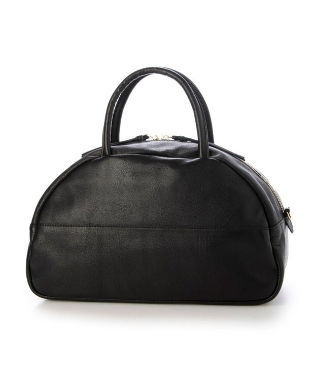 UNBILLION ペルケ perche / ガーメントレザー・サスティナブル2wayハーフムーンボストンM ブラック