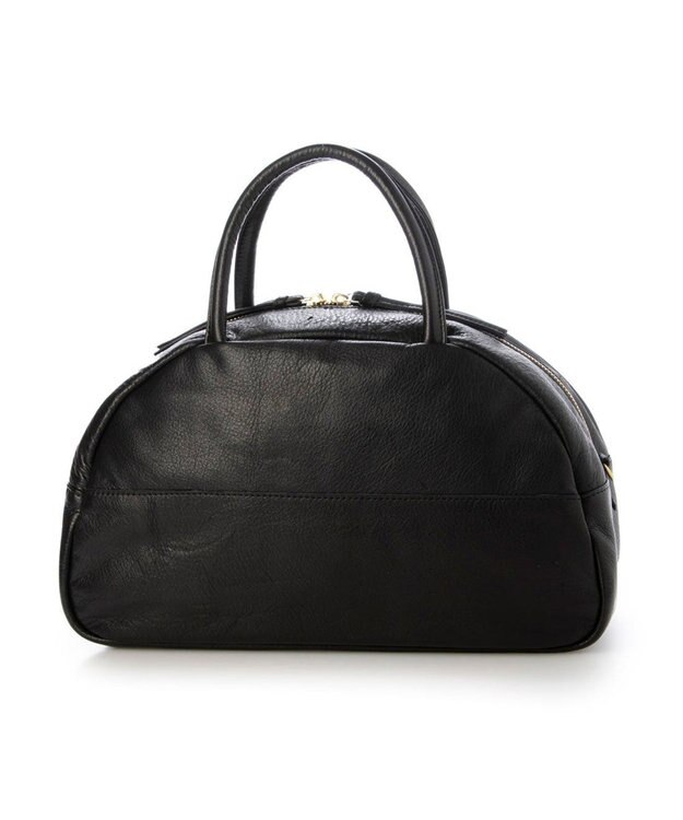 UNBILLION ペルケ perche / ガーメントレザー・サスティナブル2wayハーフムーンボストンM ブラック