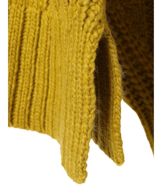 AMERICAN HOLIC スクエア柄Ｖネックニットカーディガン Mustard