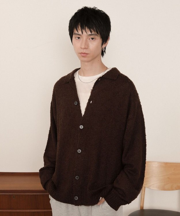 WEGO ブークレボタンカーディガン ブラウン