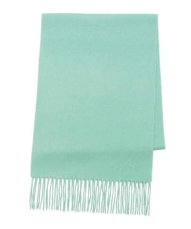 MOONBAT 【洗えるカシミヤ】FURLA カシミヤ100%無地マフラー／幅30cm ライトグリーン