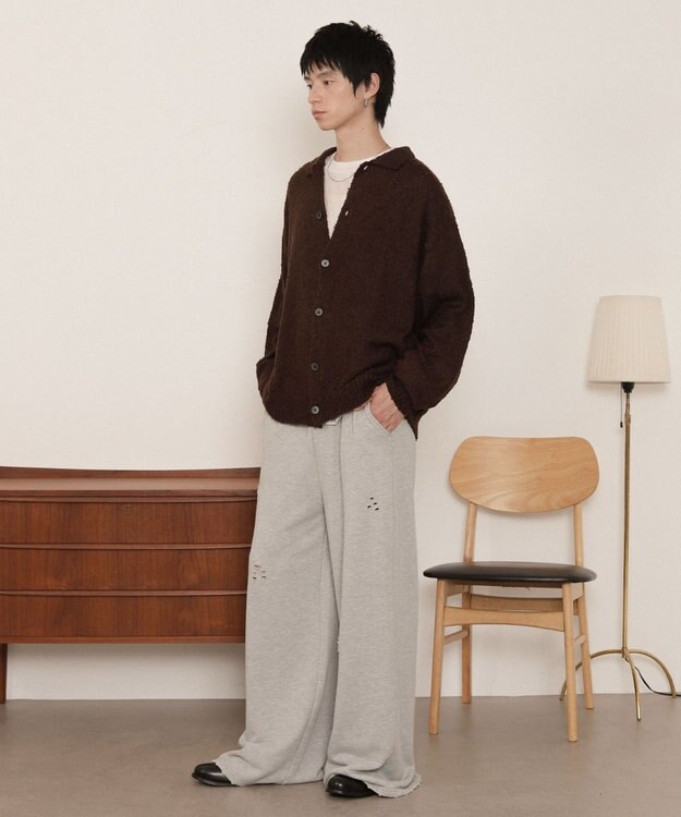 WEGO ブークレボタンカーディガン ブラウン