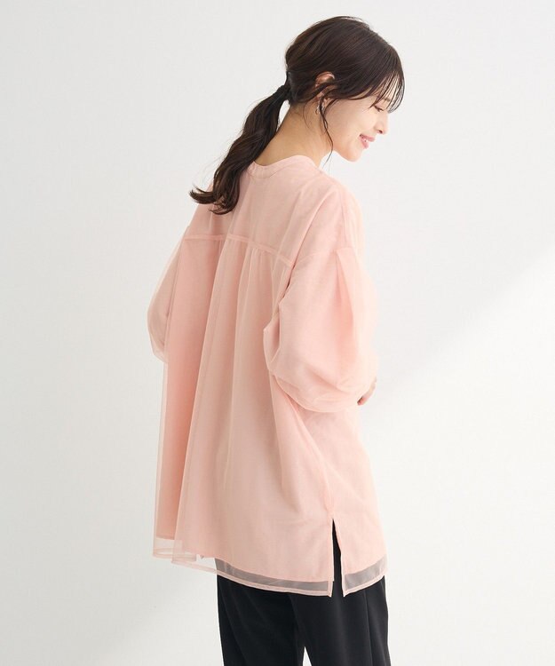 Green Parks ２Ｗａｙ　チュールドッキングシャツチュニック Pink