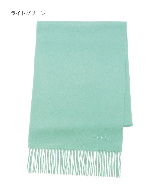 MOONBAT 【洗えるカシミヤ】FURLA カシミヤ100%無地マフラー／幅30cm ライトグリーン