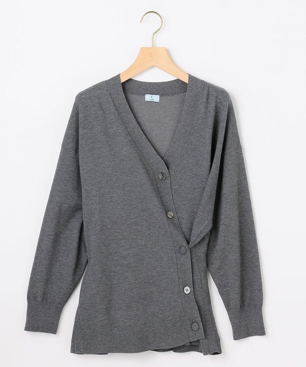 組曲 【加藤ローサさん着用 / 2WAY】スムースストレッチカシュクール カーディガン グレー系