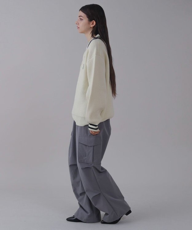 WEGO 【ユニセックス着用ITEM】ワンポイント刺繍ニットポロ ホワイト