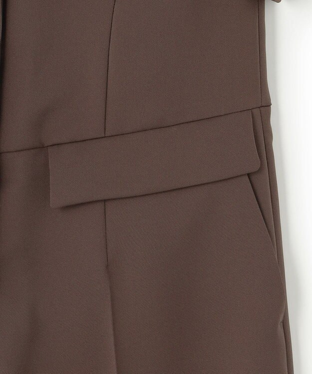 ICB L 【接触冷感・UVケア・吸水速乾・防シワ・洗える】 ドレープツイル オールインワン チョコレート系