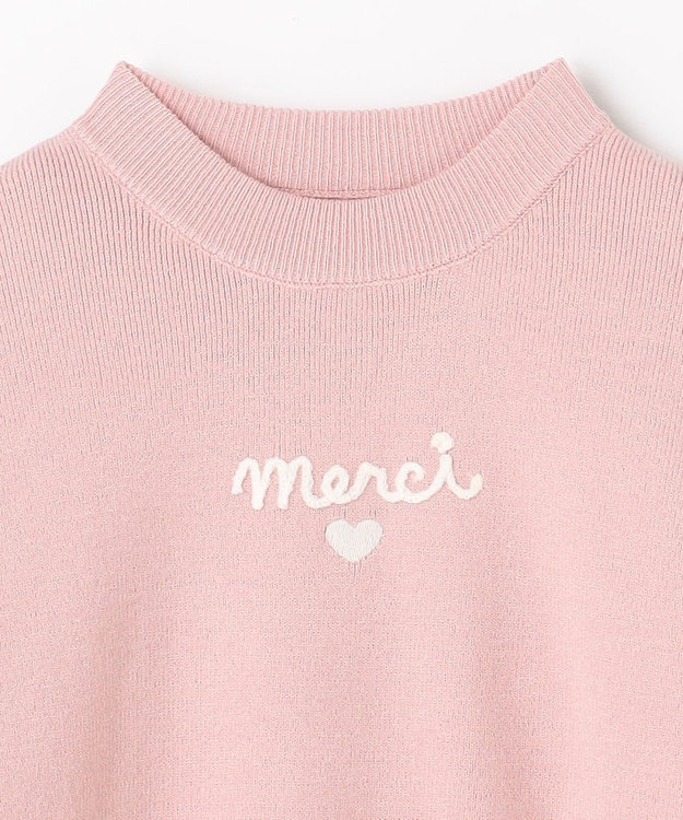 ANY KIDS 肩フリル しあわせタッチニット ピンク