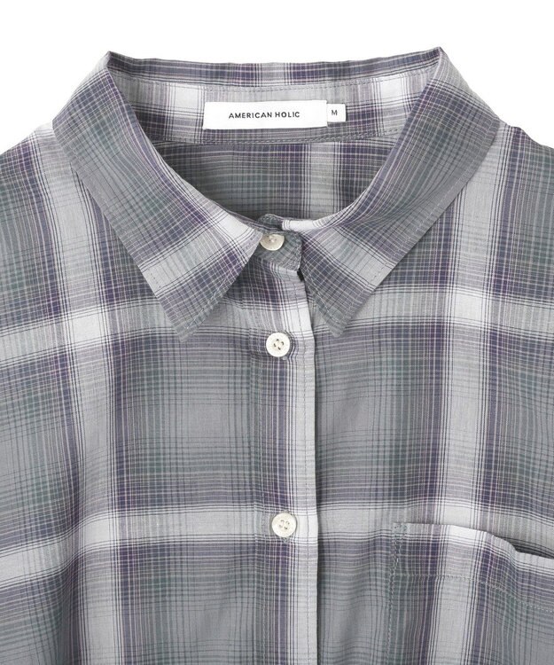 AMERICAN HOLIC 【3WAY】シアーチェックシャツ Green